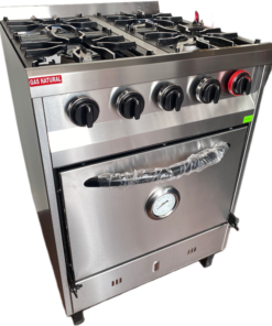 COCINA 4 HORNALLAS ACERO INOXIDABLE ESMERILADO 58CM